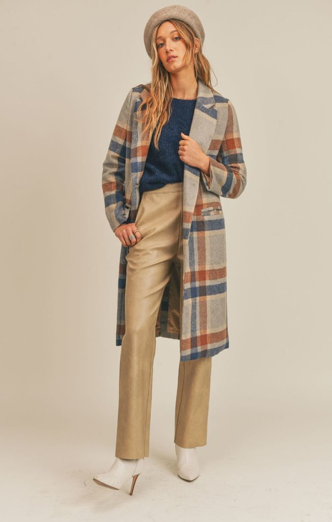 Sage the Label All The Way Plaid Coat