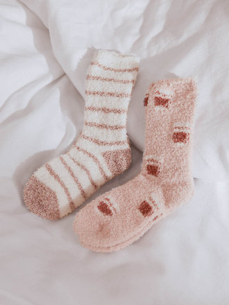 Z-Supply Latte & Stripes Plush Socks Z-Supply Latte & Stripes Plush Socks