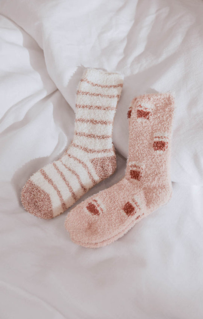Z-Supply Latte & Stripes Plush Socks