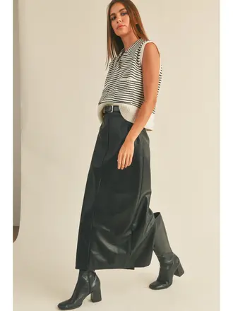 Miou Muse Janice Leather Maxi Skirt