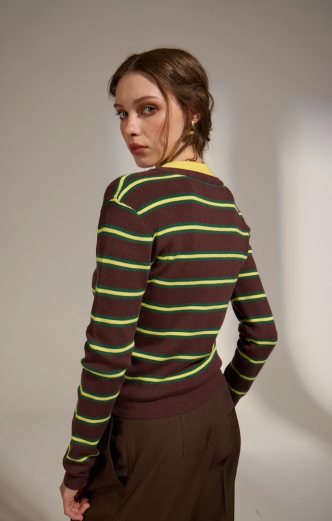 Deluc 9442D Deluc Rainbow Striped Cardigan