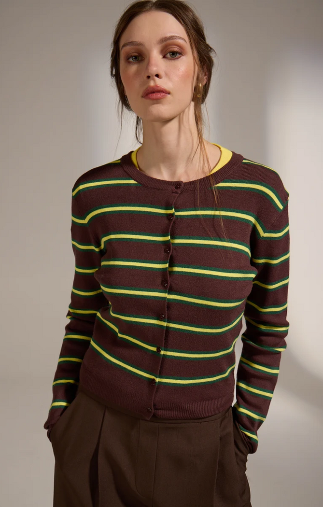 Deluc 9442D Deluc Rainbow Striped Cardigan