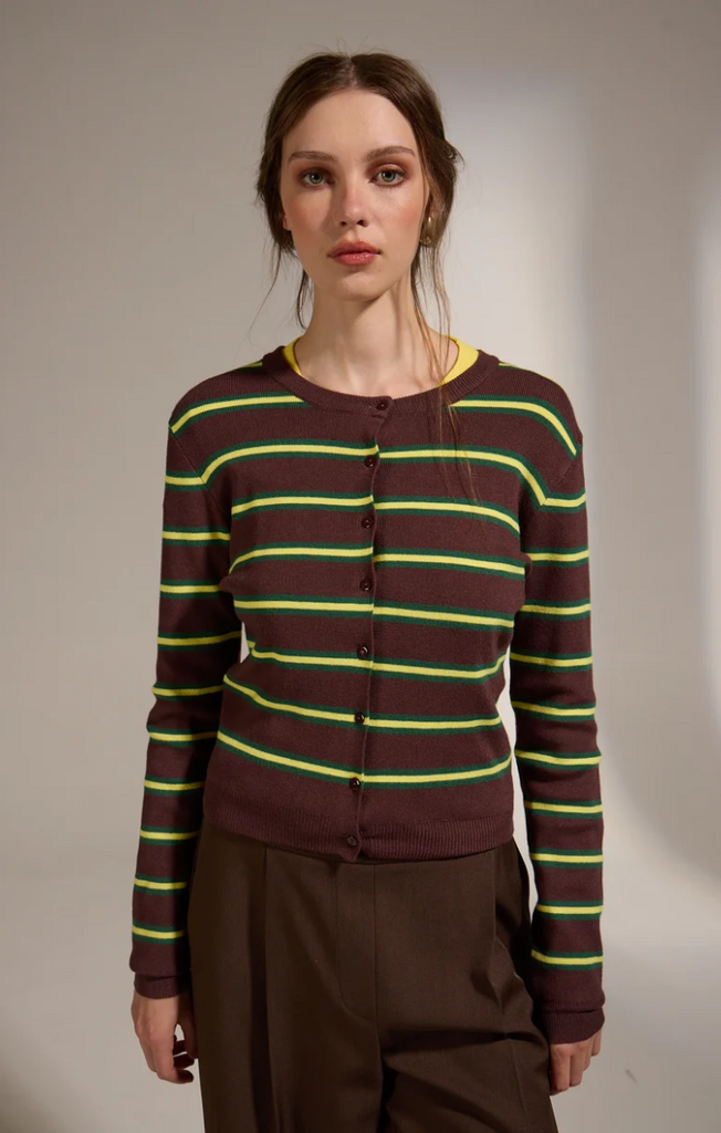 Deluc 9442D Deluc Rainbow Striped Cardigan