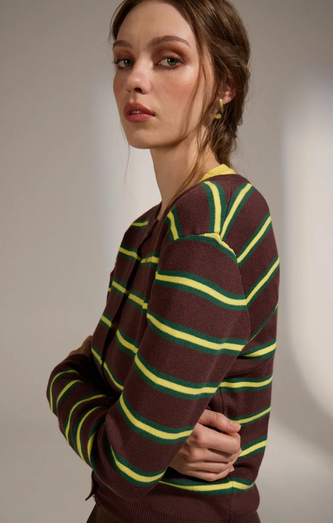 Deluc 9442D Deluc Rainbow Striped Cardigan