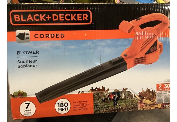 BLACK+DECKER 7 AMP 180 MPH 220 CFM Corded Electric Handheld Leaf Blower  LB700 - The Home Depot