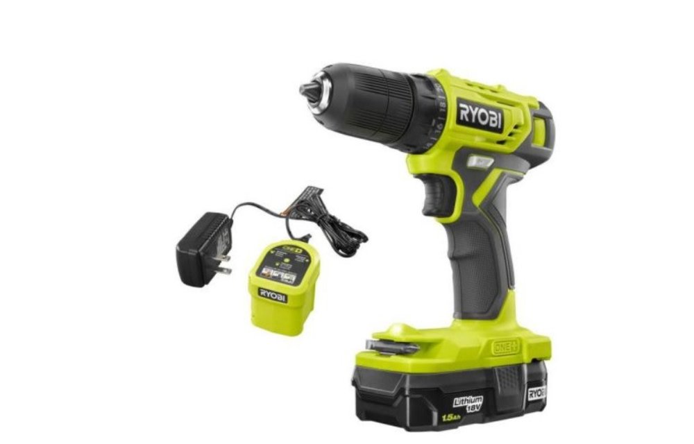 (New) RYOBI PDD209K 18-Volt ONE+ Cordless3/8 in. drill/Driver Kit with 1.5 Ah Battery and Charger