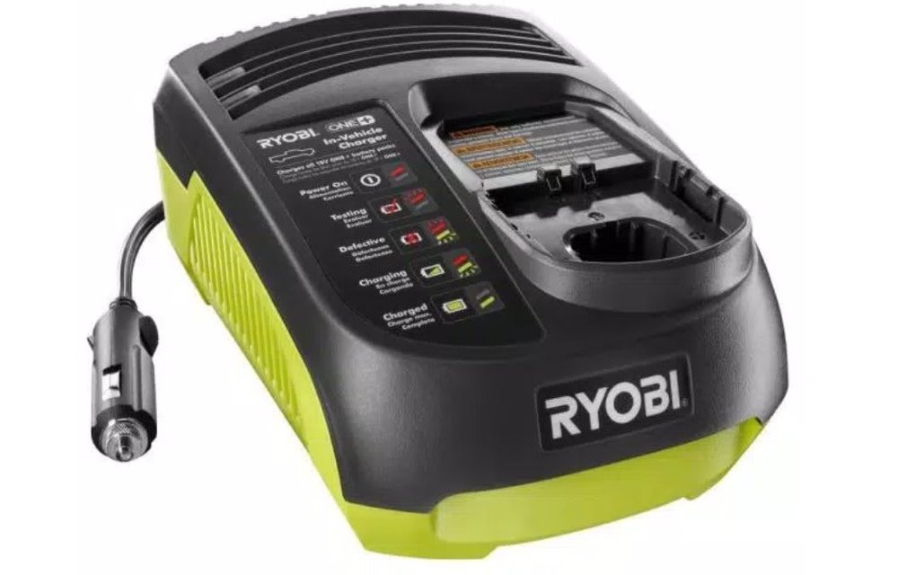 (New) Ryobi P131 18-Volt ONE+ In-Vehicle Dual Chemistry Charger for use with 12V DC Outlet