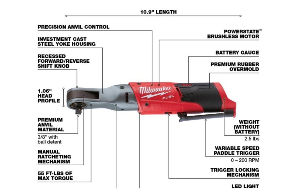 (New) Milwaukee M12 FUEL 12-Volt Lithium-Ion Brushless Cordless 3/8 in. Ratchet