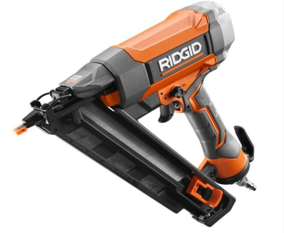 15-Gauge 2-1/2 in. Angled Finish Nailer with CLEAN DRIVE Technology, Tool Bag, and Sample Nails 15-Gauge 2-1/2 in. Angled Finish Nailer with CLEAN DRIVE Technology, Tool Bag, and Sample Nails
