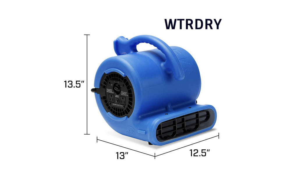 (New) B-Air 1/4 HP Air Mover Blower Fan for Water Damage Restoration Carpet Dryer Floor Home and Plumbing Use in Blue
