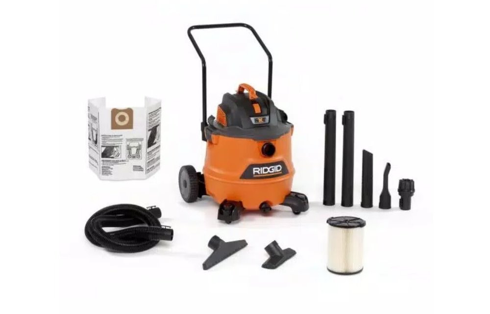 Ridgid 16 Gallon 6.5 Peak HP NXT Wet/Dry Shop Vacuum with Cart, Fine Dust Filter, Locking Hose and Accessories (ULN)