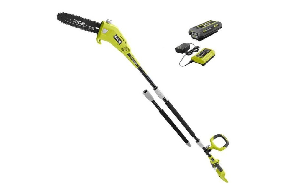 (Used Like New) RYOBI 10 in. 40-Volt Lithium-Ion Cordless Battery Pole Saw 2.0 Ah Battery and Charger Included