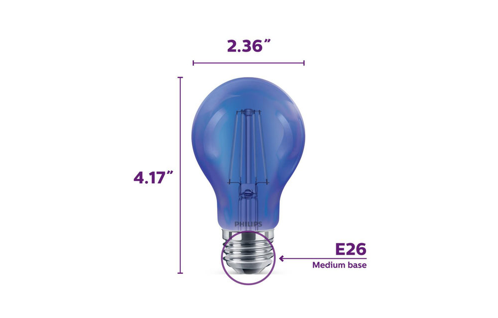 Philips 60-Watt Equivalent A19 Non-Dimmable Autism Speaks Blue LED Colored Glass Light Bulb (1-Bulb)