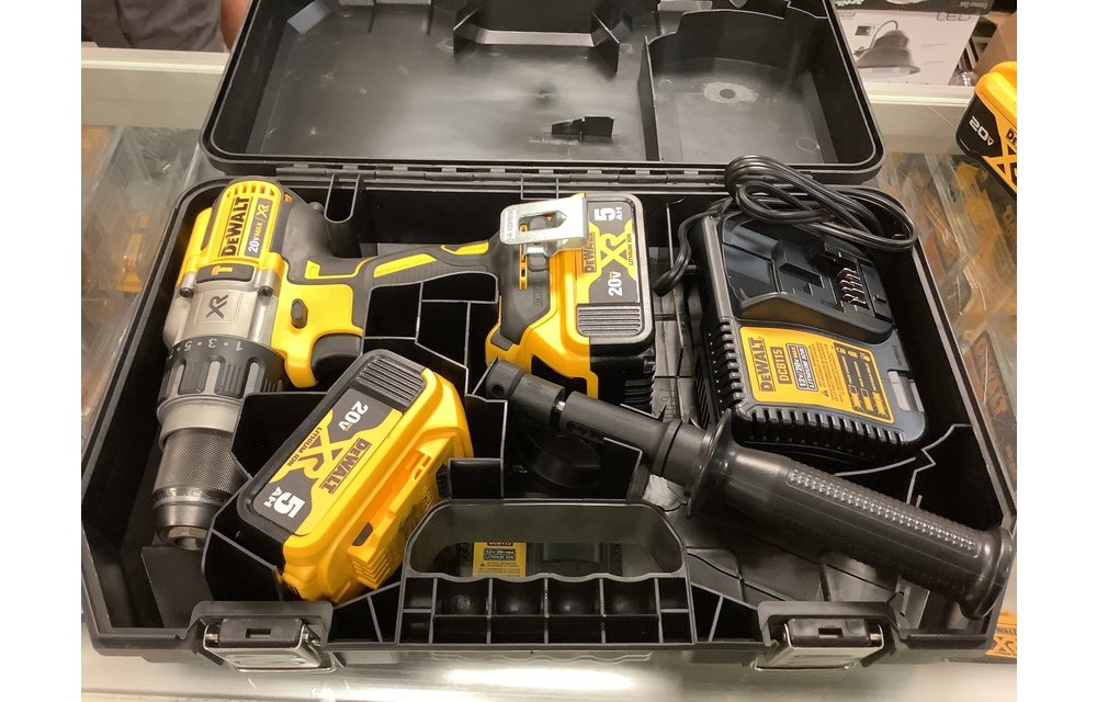 DEWALT 20 Volt MAX XR Cordless Brushless 3 Speed 1 2 in. Hammer Drill with 2 20 Volt 5.0Ah Batteries Charger Discount Depot