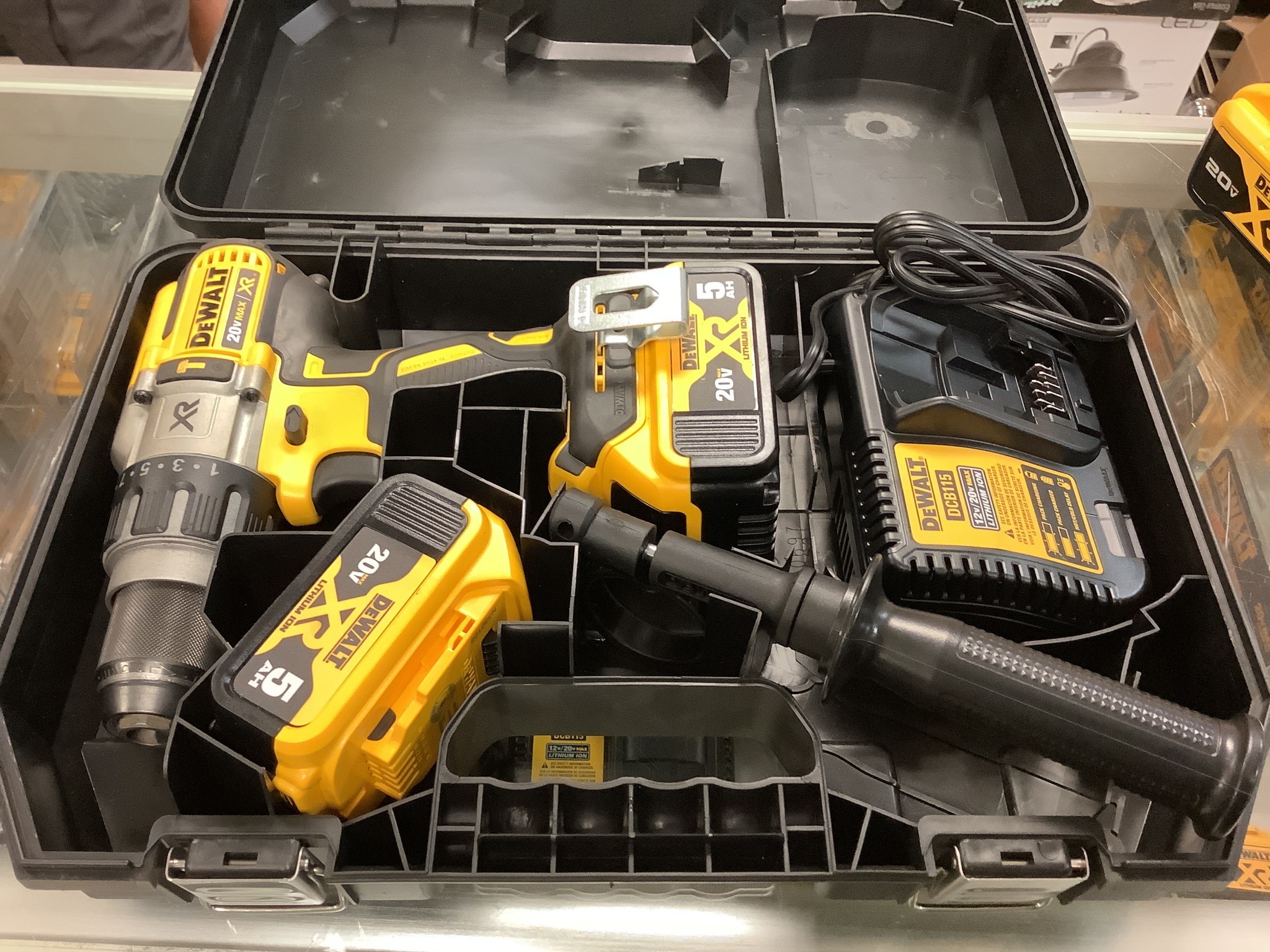 DEWALT 20 Volt MAX XR Cordless Brushless 3 Speed 1 2 in. Hammer Drill with 2 20 Volt 5.0Ah Batteries Charger Discount Depot