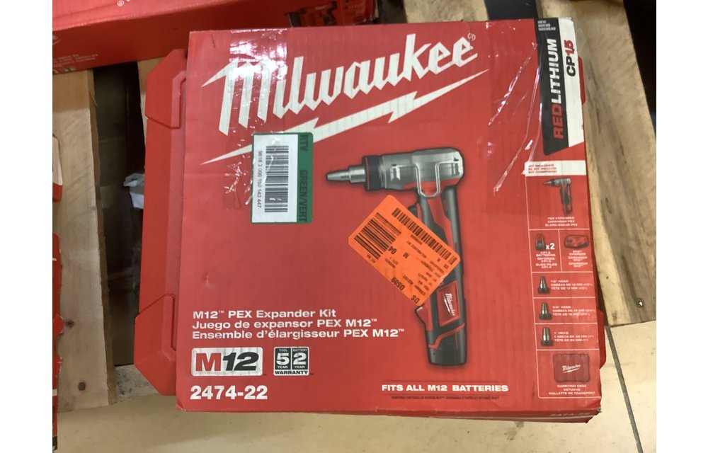 MilwaukeeTool 2474-22 M12 Cordless PEX Expander Kit Batteries 