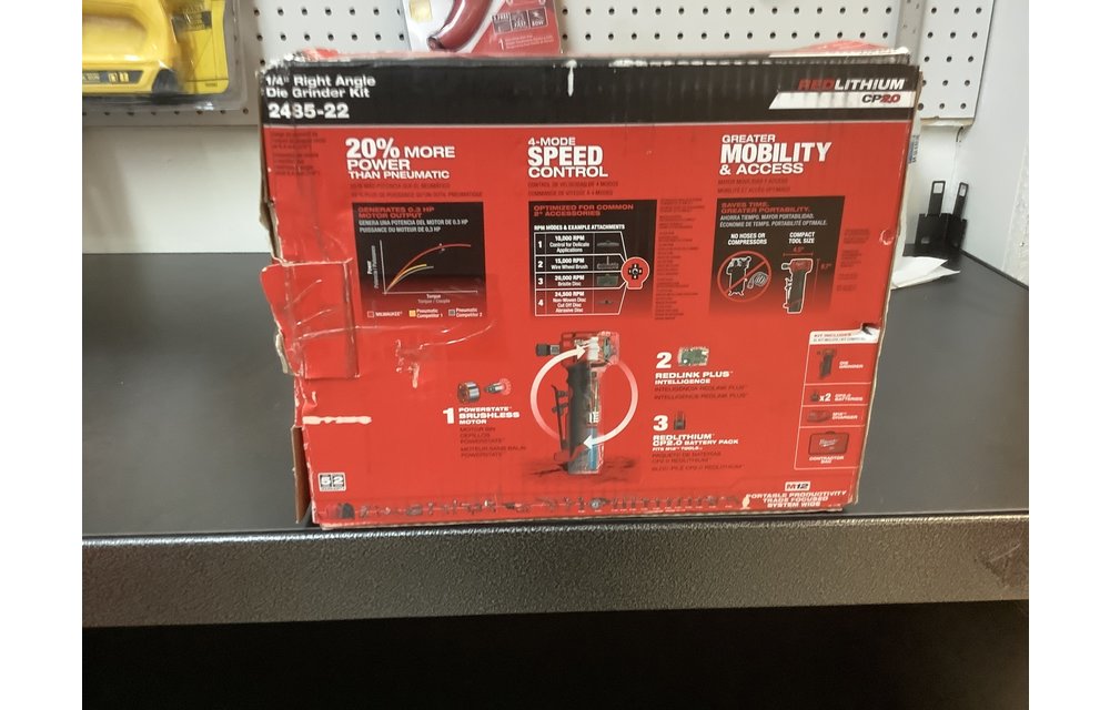 (New) Milwaukee M12 FUEL 12-Volt Lithium-Ion Brushless Cordless 1/4 in. Right Angle Die Grinder Kit w/ (2) 2.0Ah Batteries