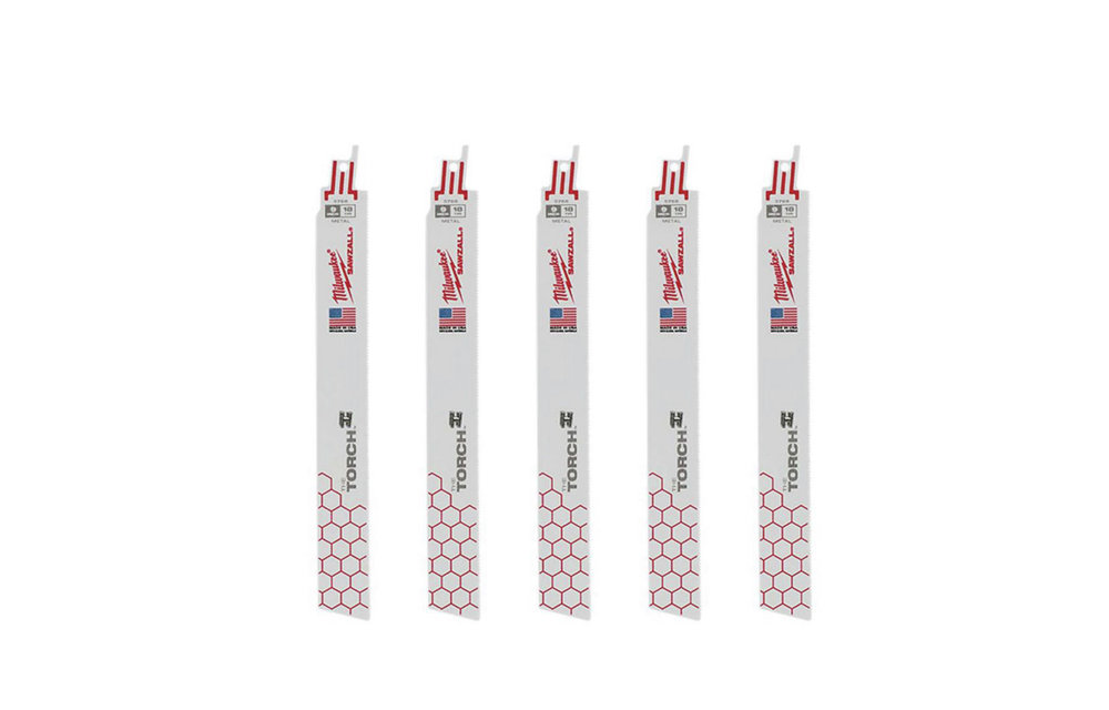Milwaukee 9 in. 18 TPI TORCH Medium Metal Cutting BiMetal SAWZALL Reciprocating Saw Blades (5-Pack)
