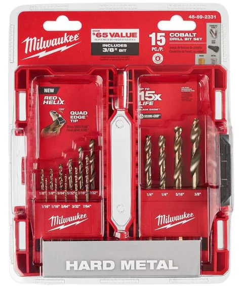 Cobalt Red Helix Drill Bit Set for Drill Drivers (15-Piece) Cobalt Red Helix Drill Bit Set for Drill Drivers (15-Piece)