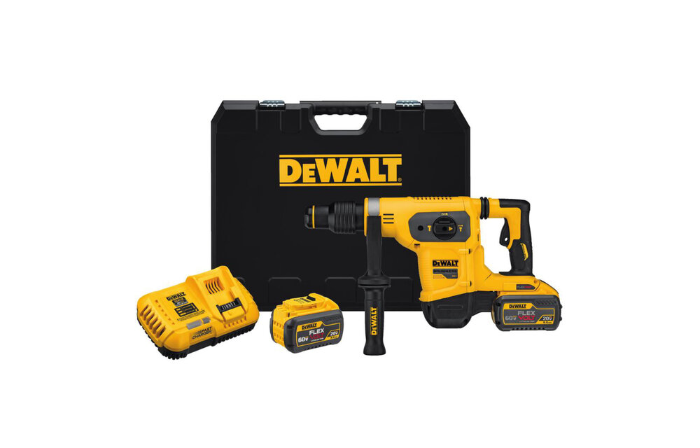 (New) DEWALT FLEXVOLT 60-Volt MAX Cordless Brushless 1-9/16 in. SDS MAX Combination Rotary Hammer & (2) FLEXVOLT 9.0Ah Batteries