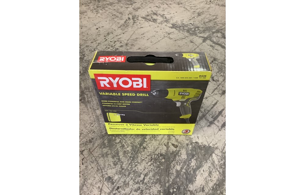(New) Ryobi D43K 5.5 Amp Corded 3/8 in. Variable Speed Compact Drill/Driver with Bag