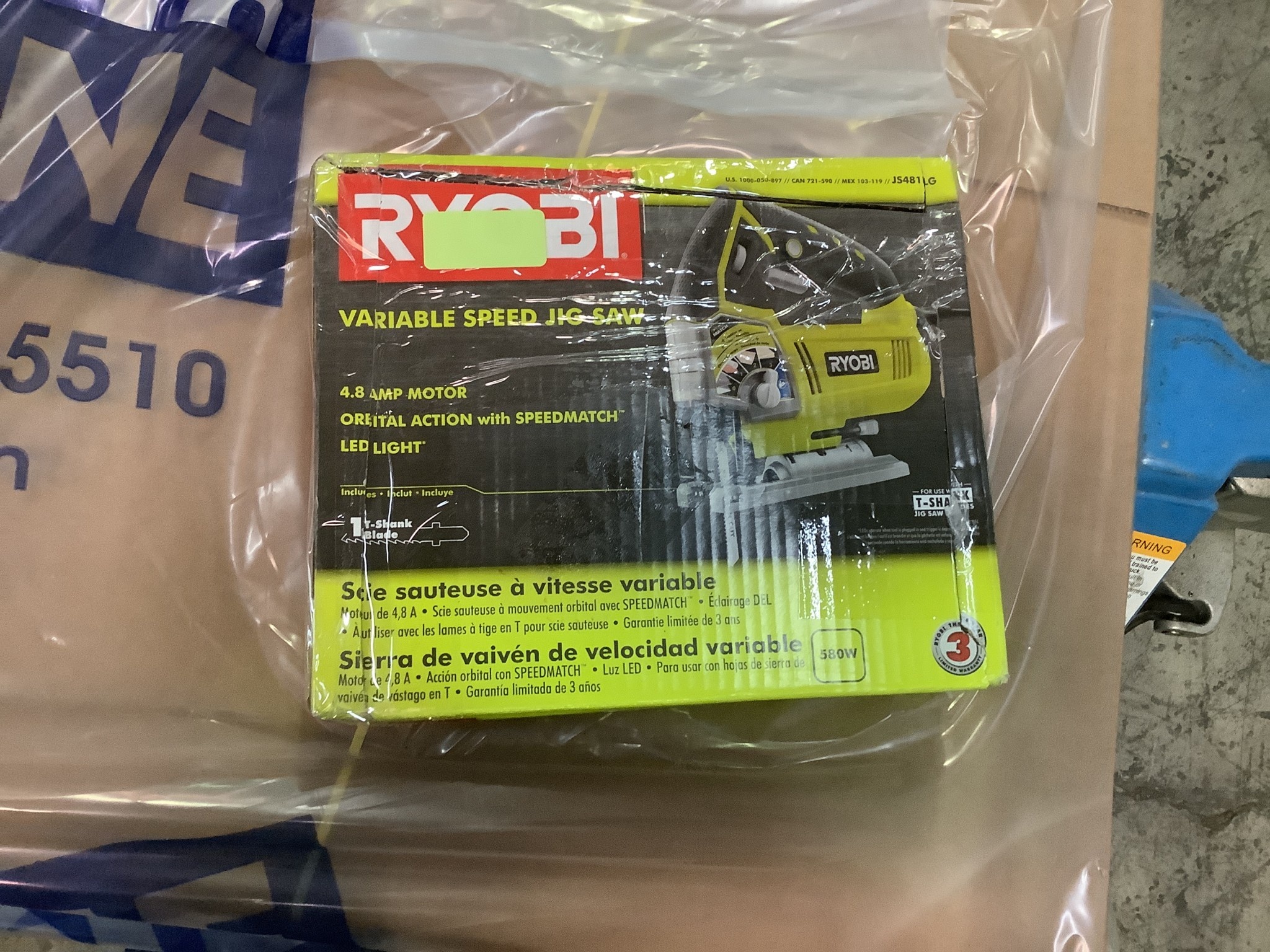Ryobi JS481LG 4.8 Amp Corded Variable Speed T-Shank Orbital Jig Saw 