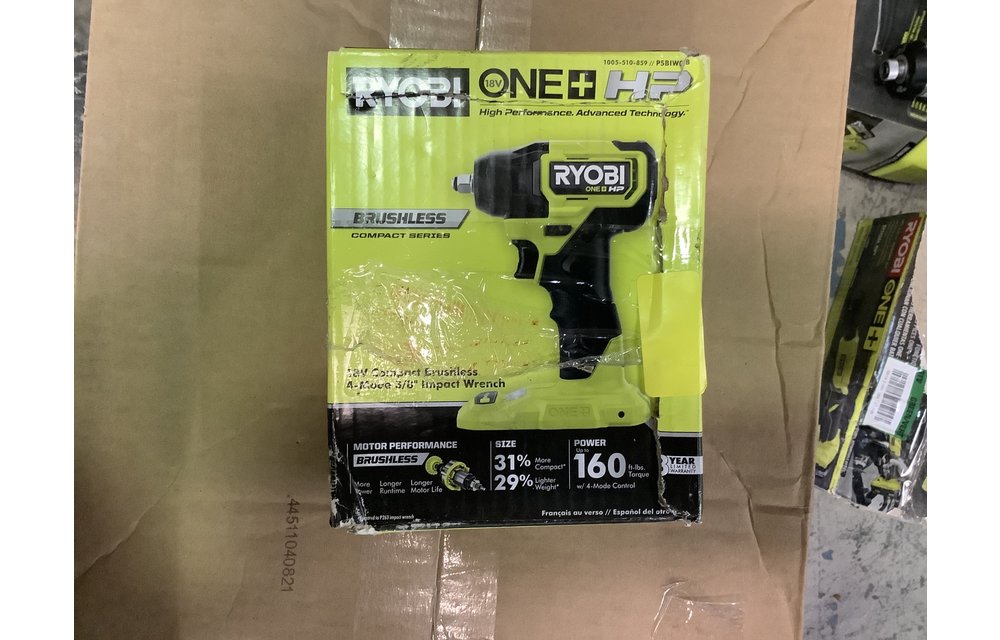 RYOBIONE PSBIW01B HP 18V Brushless Cordless Compact 3 8 in. Impact Wrench Tool Only Discount Depot