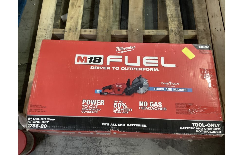 (New) MILWAUKEE M18 FUEL ONE-KEY 18-Volt Lithium-Ion Brushless Cordless 9 in. Cut Off Saw (Tool-Only)