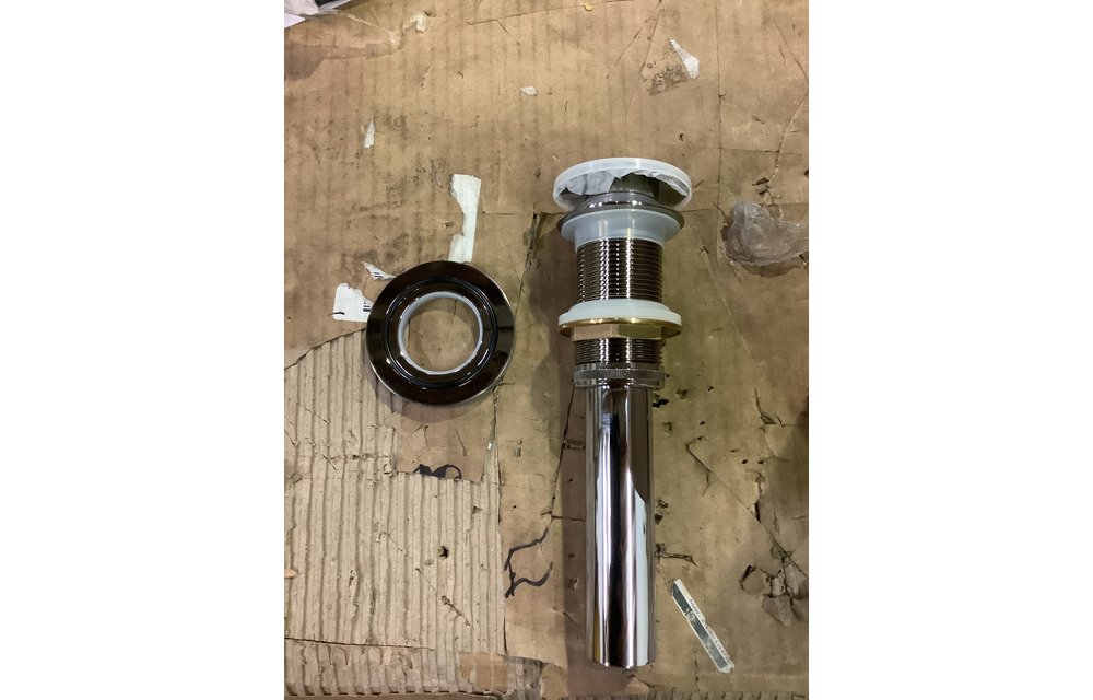 Vessel Bathroom Sink PopUp Drain and Mounting Ring in Brushed Nickel