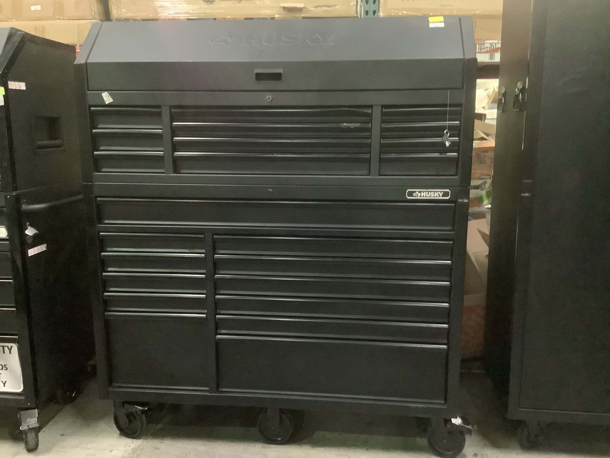 Textured Black Matte 56 in 23-Drawer Tool Chest and Rolling Cabinet Set