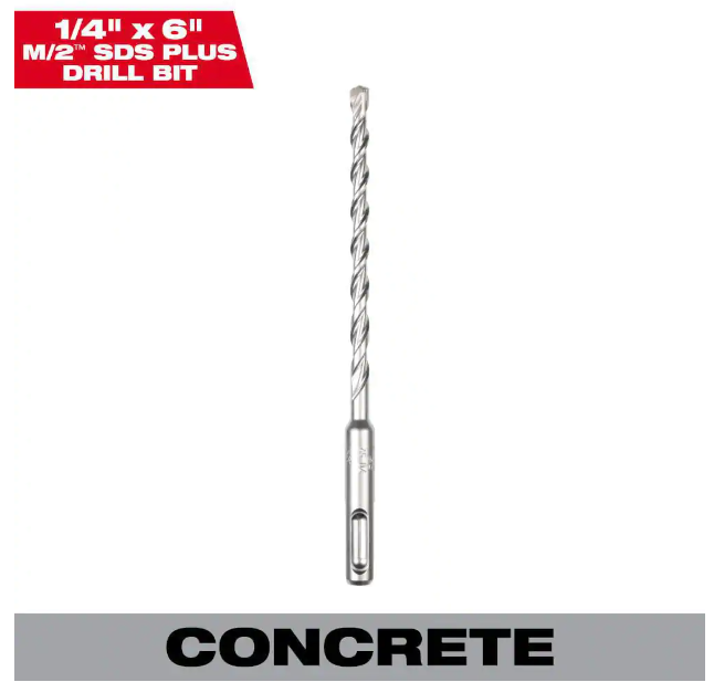 1/4 in. x 6 in. 2-Cutter SDS-Plus Carbide Bit 1/4 in. x 6 in. 2-Cutter SDS-Plus Carbide Bit