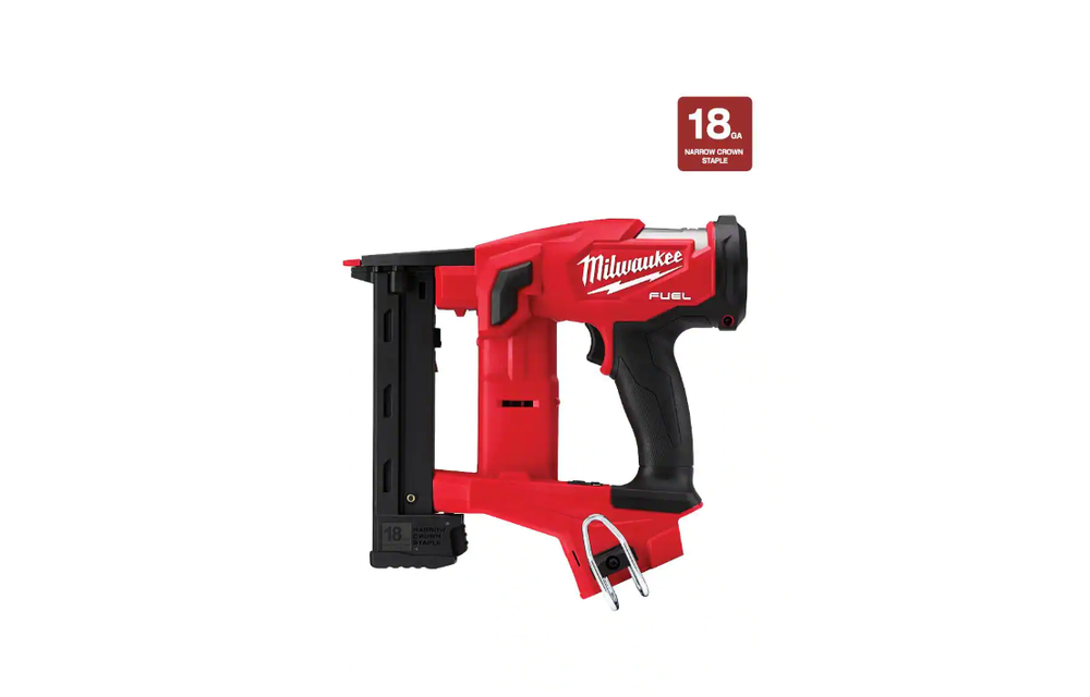 (NEW) Milwaukee M18 FUEL 18-Volt Lithium-Ion Brushless Cordless 18-Gauge 1/4 in. Narrow Crown Stapler (NEW)