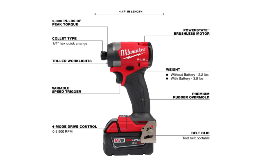 (Used Like New) Milwaukee M18 FUEL 18V Lithium-Ion Brushless Cordless Hammer Drill and Impact Driver Combo Kit (2-Tool) with 2 Batteries
