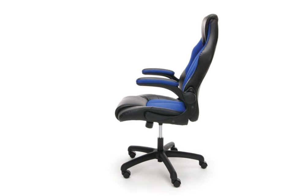 (New) OFM Essentials Collection in Blue High-Back Racing Style Bonded Leather Gaming Chair