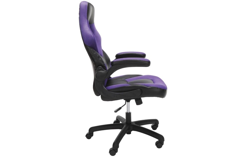 (New) OFM Essentials 28.3 in. Width Big and Tall Purple Leather Gaming Chair with Adjustable Height