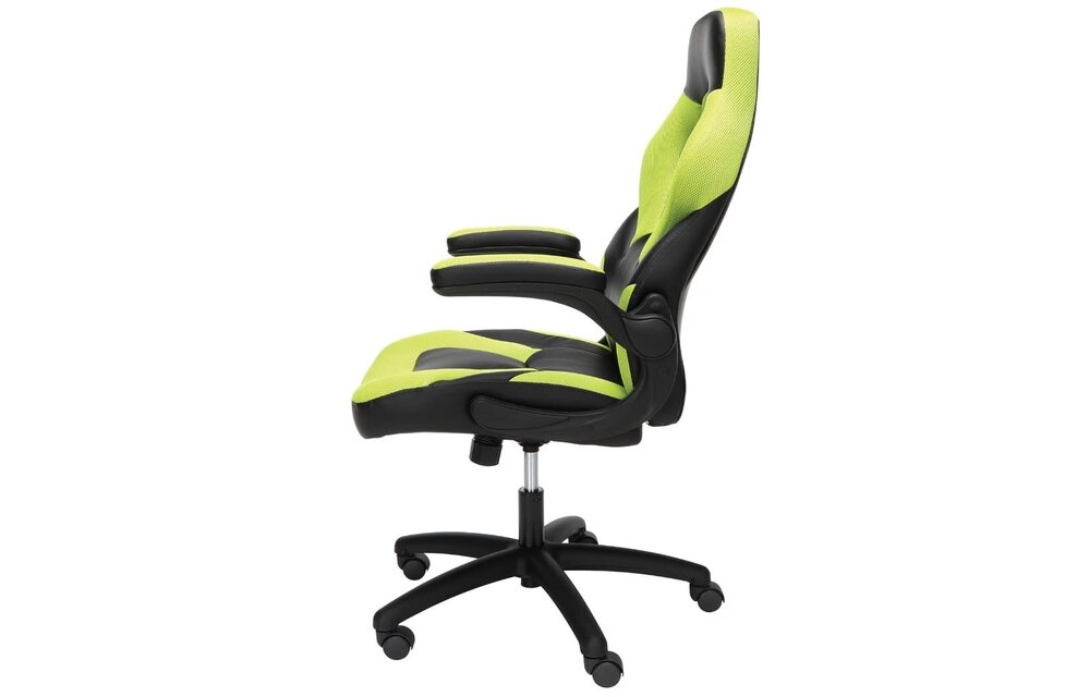 (New) OFM Essentials Collection Racing Style Bonded Leather Gaming Chair, in Green (ESS-3085-GRN)