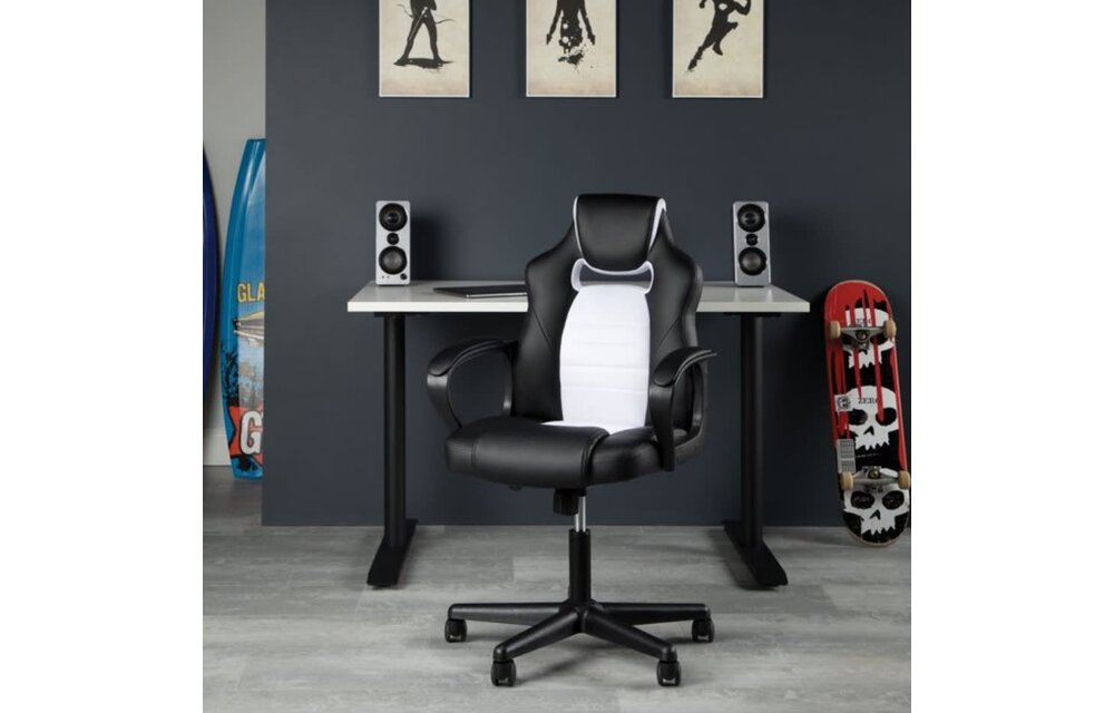 (New) OFM Essentials Collection Racing Style Gaming Chair, in White (ESS-3083-WHT)