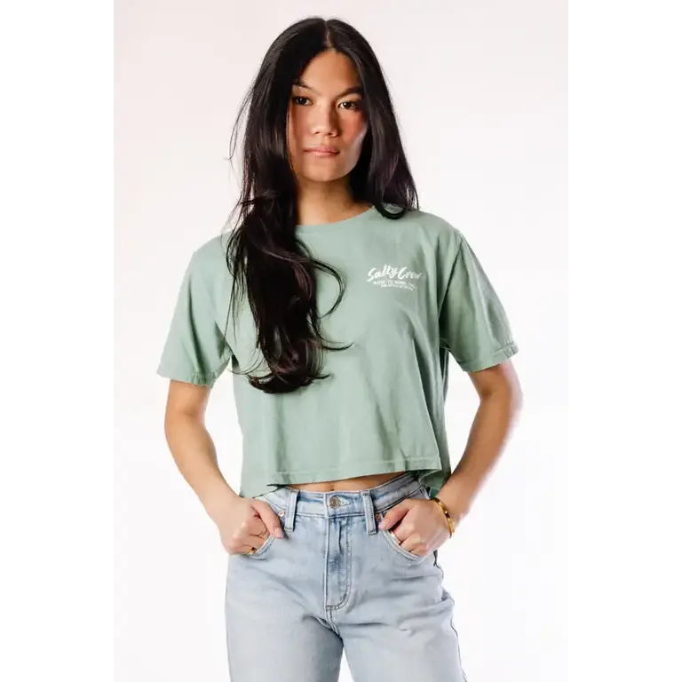 Salty Crew Salty Crew - Fish Bowl Crop Tee Sage
