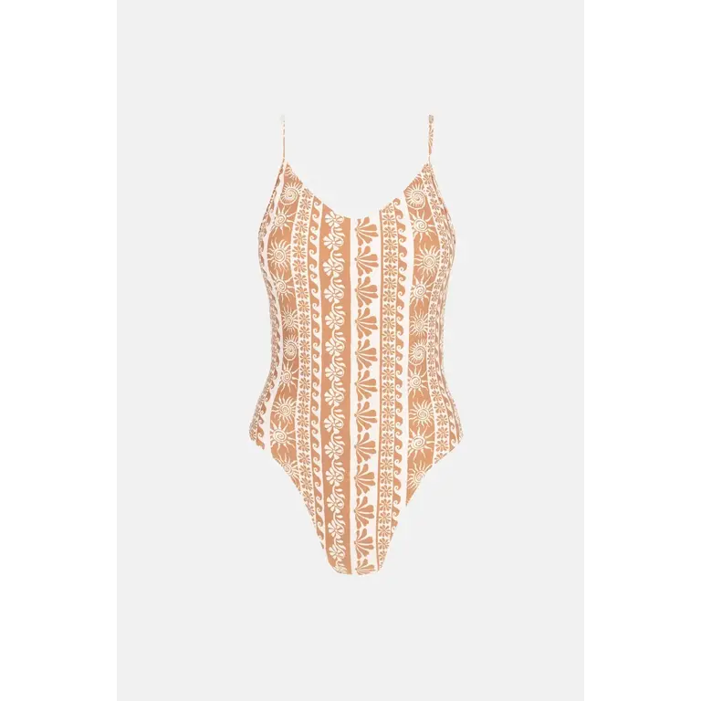 Rhythm Rhythm - Seafarer Tie Back Minimal One Piece Brown