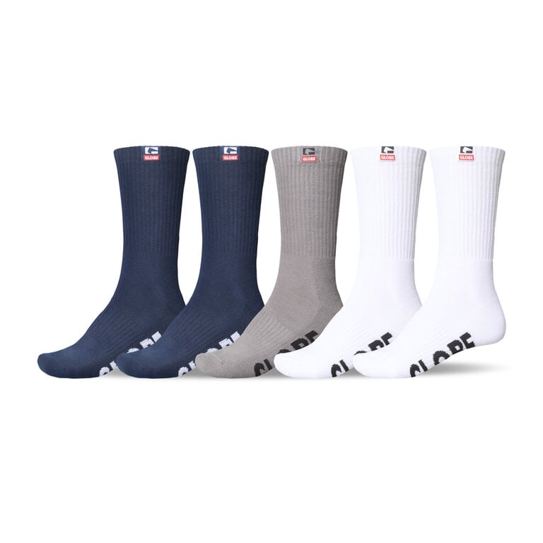 Globe Globe - Woven Logo Hi Crew Socks 5 Pack