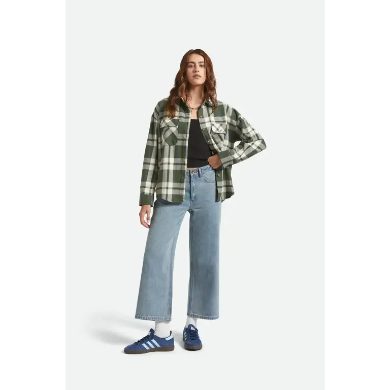 Brixton Brixton - Bowery Vintage L/S Overshirt Green/Blue