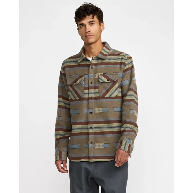 RVCA RVCA - Dayshift Blanket Flannel LS Mushroom