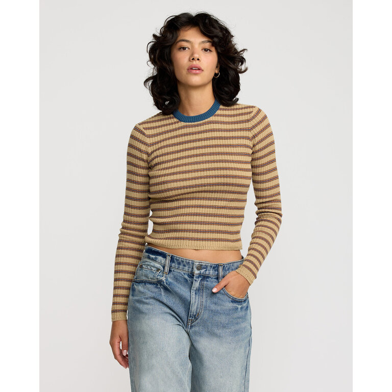 RVCA RVCA - Bond Stripe LS Women's SandDune