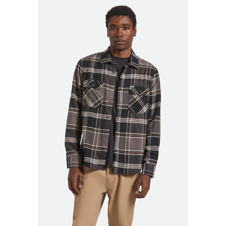 Brixton Brixton - Bowery Flannel Black/Charcoal/Pinecone