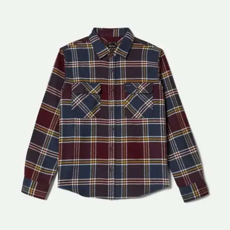 Brixton Brixton - Bowery Flannel Mood Indigo/Port/Saffron
