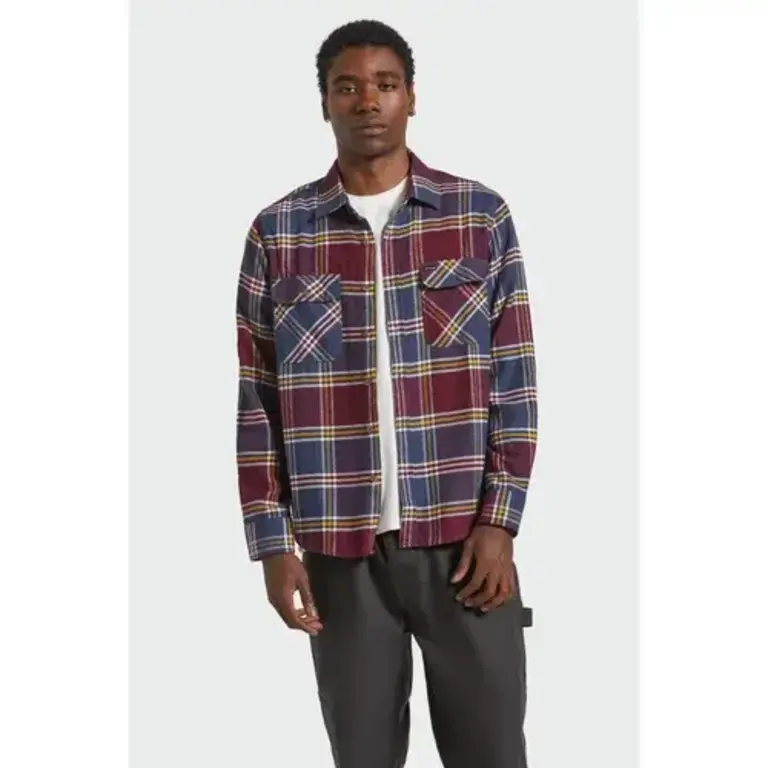 Brixton Brixton - Bowery Flannel Mood Indigo/Port/Saffron