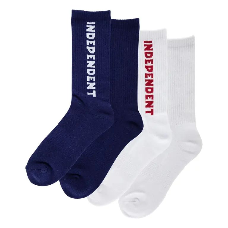 Independent Independent - Baseline Crew Socks 2PK White/Navy