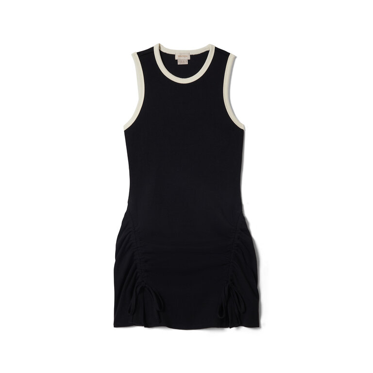 Brixton Brixton - Ribbed Cinch Mini Dress Black/Off White