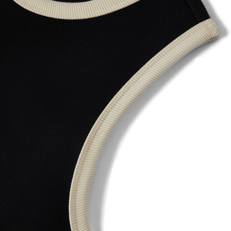 Brixton Brixton - Ribbed Cinch Mini Dress Black/Off White