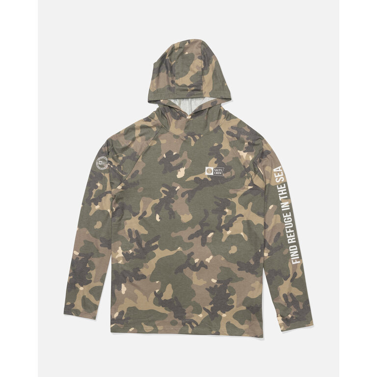 Salty Crew Salty Crew - Mariner Lite UV Hood Green Camo